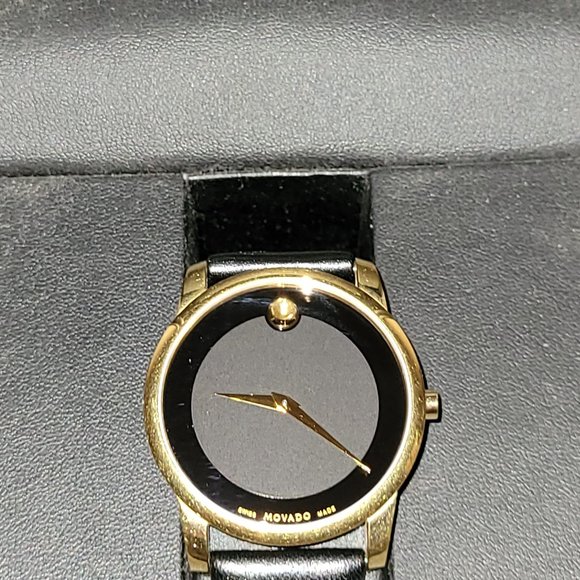 GENTLY USED, 2012 MOVADO BLACK AND GOLD EDITON WRIST WATCH!!! - Picture 1 of 8